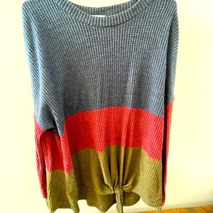 Multi Colored Sweater with tie in front!